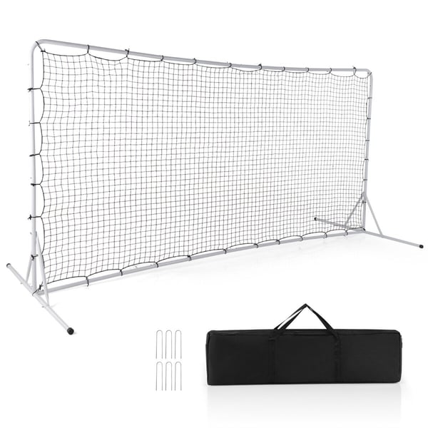 Fodboldsparksnet, 375x151x185 cm, Sort/Hvid