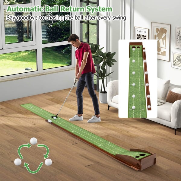 Golf Putting Mat, 25×3×15 cm, Brun Grøn