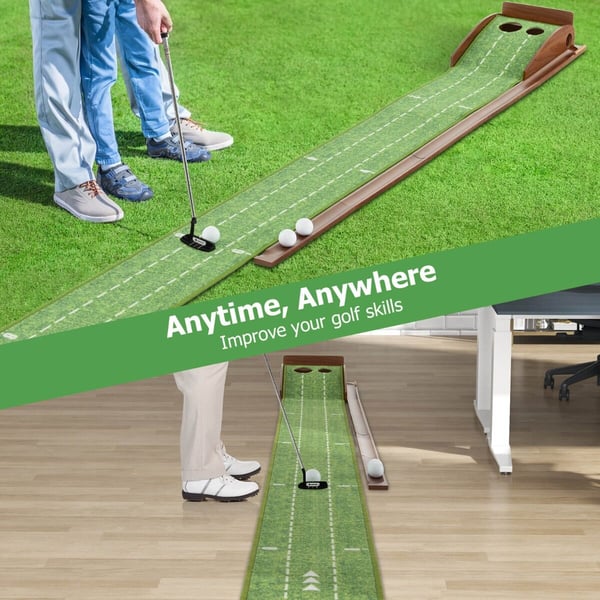 Golf Putting Mat, 25×3×15 cm, Brun Grøn
