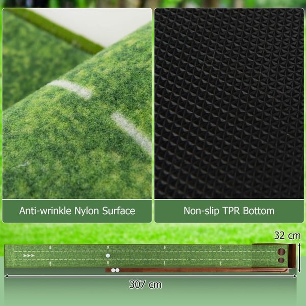 Golf Putting Mat, 25×3×15 cm, Brun Grøn