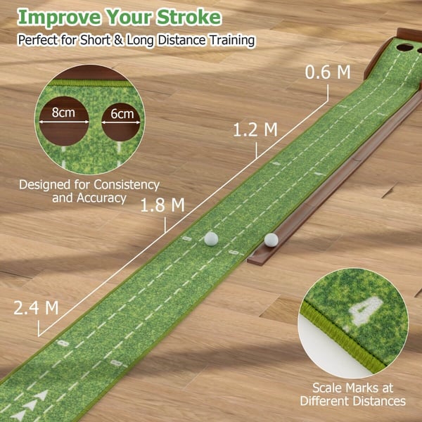 Golf Putting Mat, 25×3×15 cm, Brun Grøn