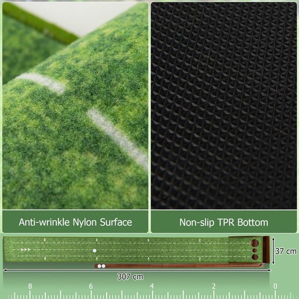 Golf Putting Mat, 25×3×1 cm, Ruskea Vihreä