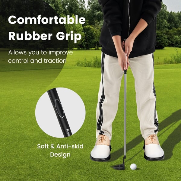 Golf putter, 35, sort - materiale: zinklegeringshoved + stålskaft + gummigreb