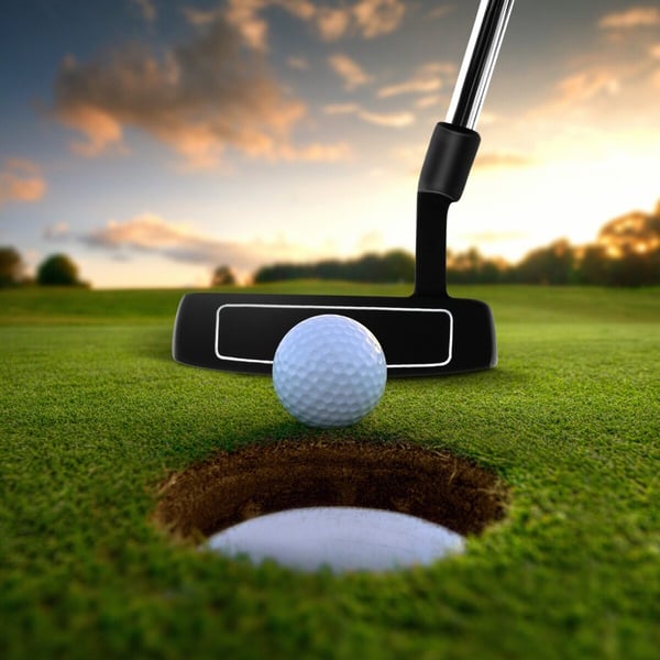 Golf putter, 35, sort - materiale: zinklegeringshoved + stålskaft + gummigreb