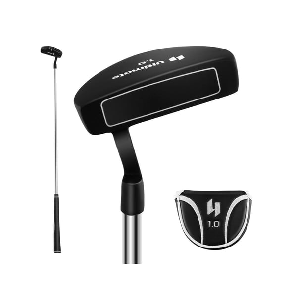Golf putter, 35, sort - materiale: zinklegeringshoved + stålskaft + gummigreb
