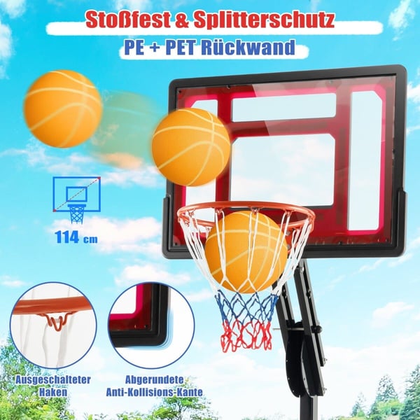 Basketballkurv Sandsæk, 75x41x12 cm, Sort