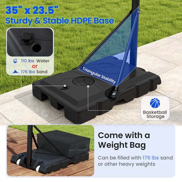 Basketballkurv, 45x29, Sort - materiale: metal, pc, pet, hdpe