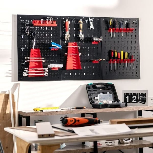 Reikälevytyökalujen säilytyspakkaus, 120x60x2.5 cm, Musta, Punainen