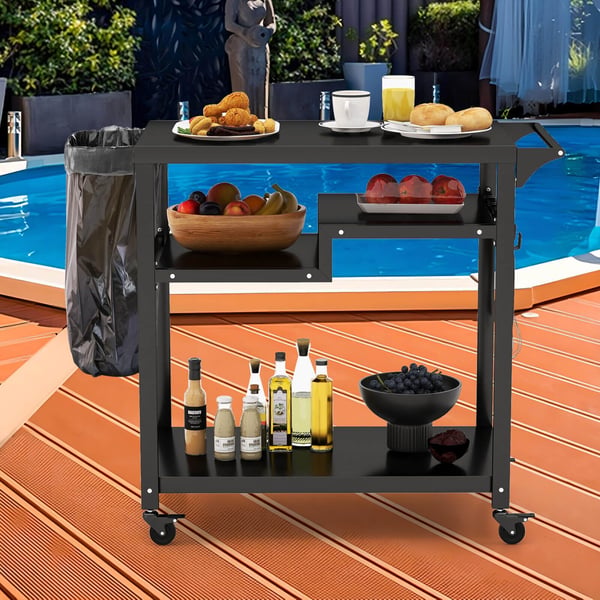 Grillvogn, 112x51x94 cm, Sort