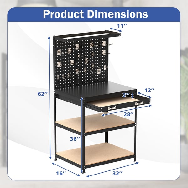 Arbejdsbord, 81x41 cm, Sort