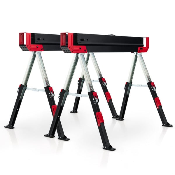 Taitettavat sahapukit, 109×52 cm-69×61 cm-32,5 tuumaa, punainen