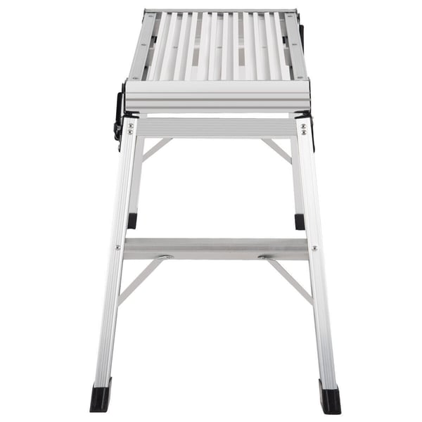 Arbejdsplatform, Aluminium Foldbar Hop Up Arbejdsplatform med Sikkerhedslåse, 110x40x49 cm, Sølv