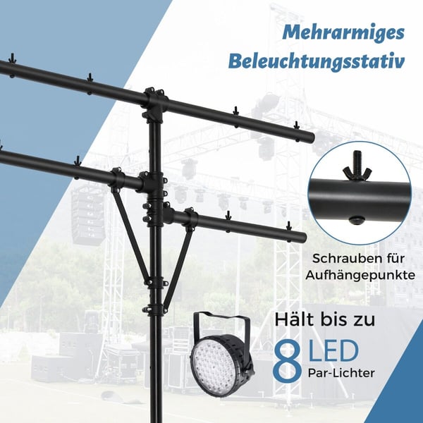 Lampestativ, 140x140x186-351 cm, Sort