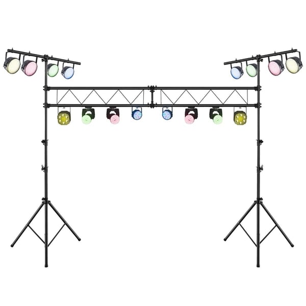 Lysstativ, 426x126x180-350 cm, Sort