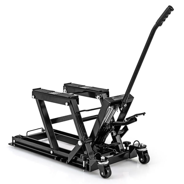 Motorcykel Hydraulisk Lift, 106x36x74-91 cm, Sort