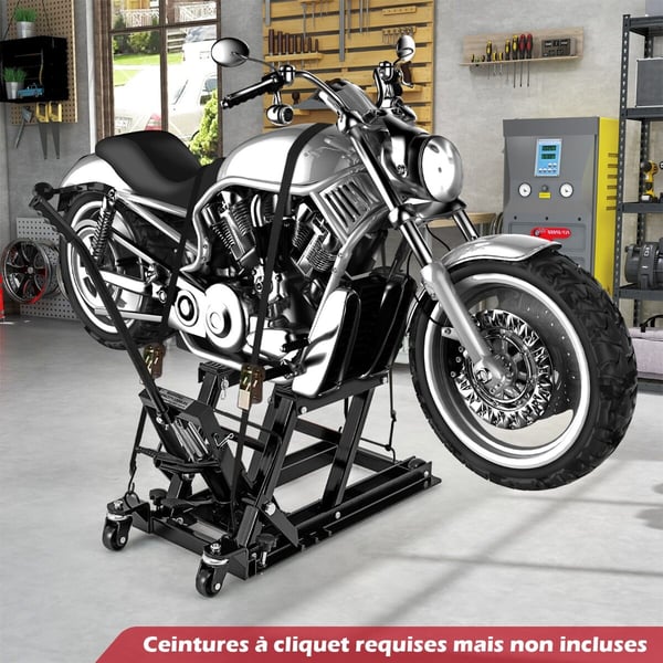 Motorcykel Hydraulisk Lift, 106x36x74-91 cm, Sort