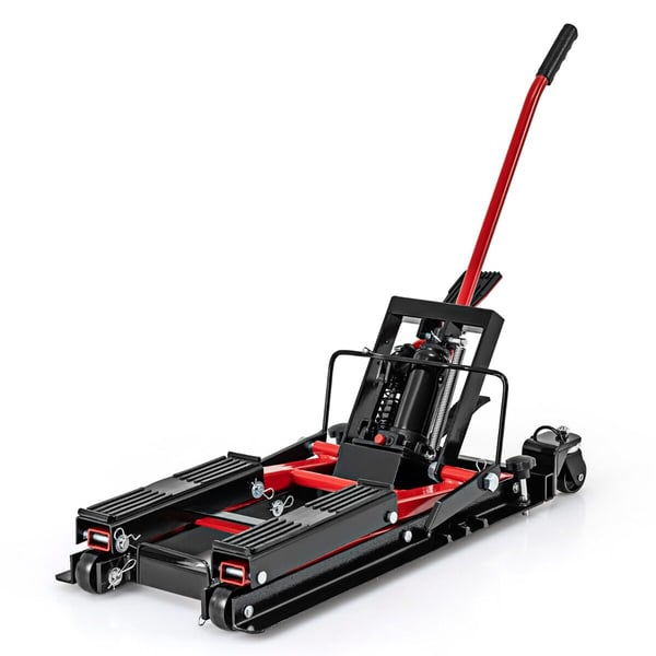 Moottoripyörän hydraulinen nostin, 106x36x74-91 cm, musta ja punainen