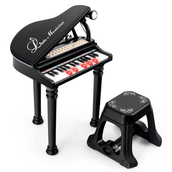 Børneklaver Keyboard, 31 tangenter, 36×30×55 cm, Sort