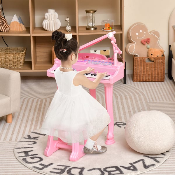 Børneklaver Keyboard, 31 tangenter, 36×30×55 cm, Pink