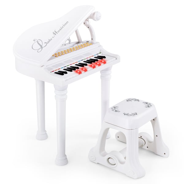 Børneklaver Keyboard, 31 taster, 36×30×55 cm, Hvid