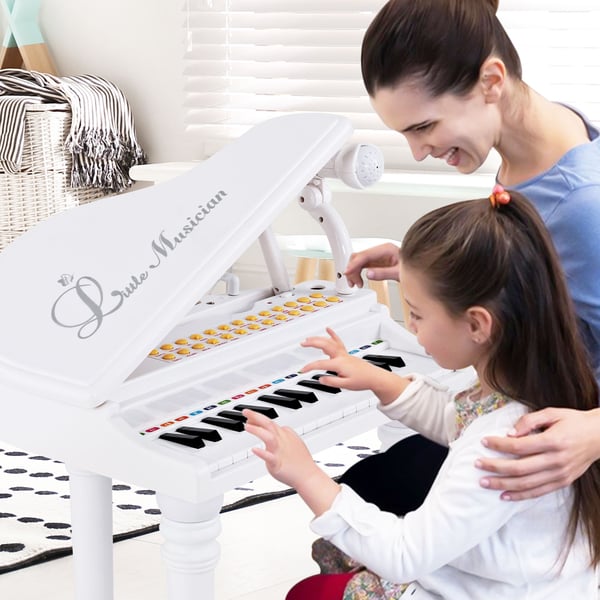 Børneklaver Keyboard, 31 taster, 36×30×55 cm, Hvid
