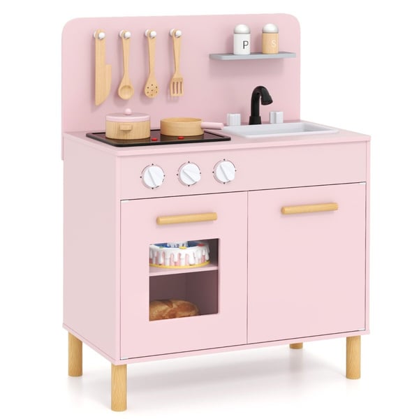 Børne Køkken Legesæt, 55x31x75 cm, Pink/Hvid Børne Køkken Legesæt, 55x31x75 cm, Pink/Hvid