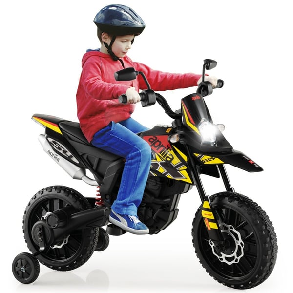Børns Elektrisk Motorcykel, Aprilia, 106.5x56x80 cm, Sort