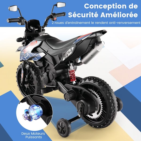 Børnemotorcykel, Aprilia Elektrisk Børnemotorcykel, 106.5x56x80 cm, Blå