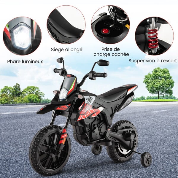 Børns Elektrisk Motorcykel, Aprilia, 106,5x56x80 cm, Rød