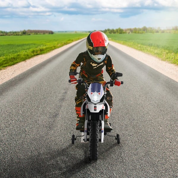 Elektrisk børnemotorcykel, Aprilia, 106,5x56x80 cm, hvid