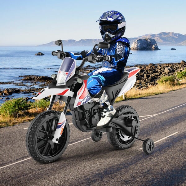 Elektrisk børnemotorcykel, Aprilia, 106,5x56x80 cm, hvid