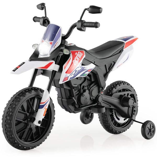 Elektrisk børnemotorcykel, Aprilia, 106,5x56x80 cm, hvid