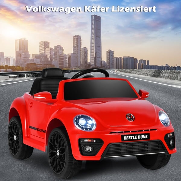 Børnebil, VW Beetle, 94x55.5x47 cm, Rød