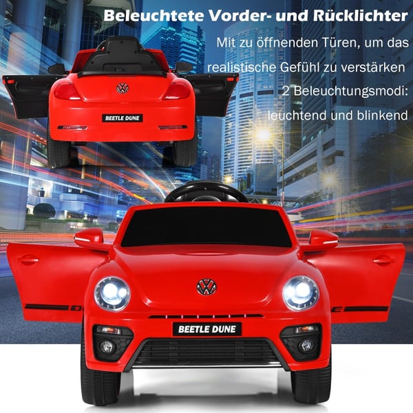 Børnebil, VW Beetle, 94x55.5x47 cm, Rød