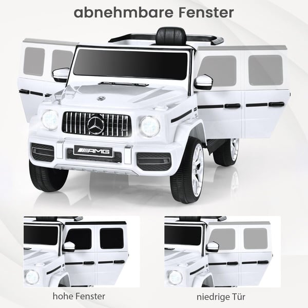 Elektrisk bil til børn, Mercedes Benz, 105,5x62x54,5 cm, hvid