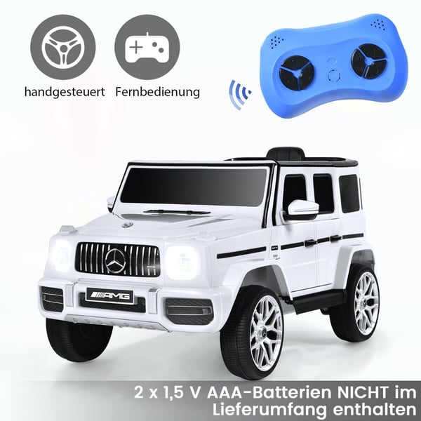 Elektrisk bil til børn, Mercedes Benz, 105,5x62x54,5 cm, hvid