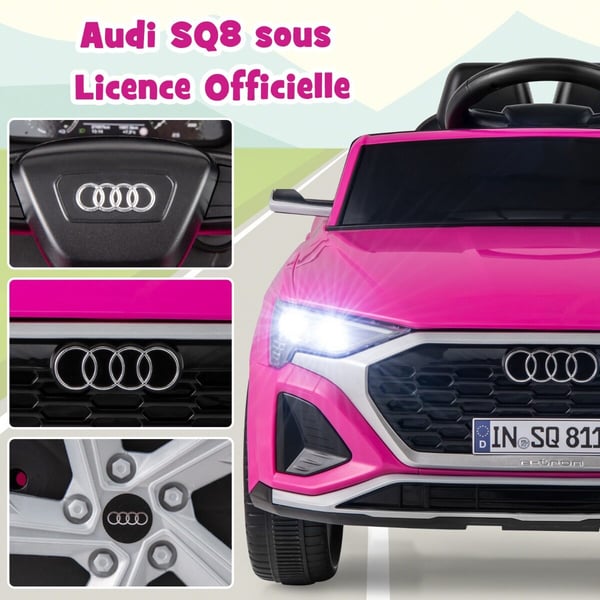 Elektrisk bil til børn, Audi SQ8, 98x49x43 cm, Sort