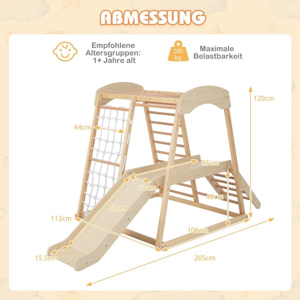 Indendørs Jungle Gym, 81x44x47 cm, Multifarvet