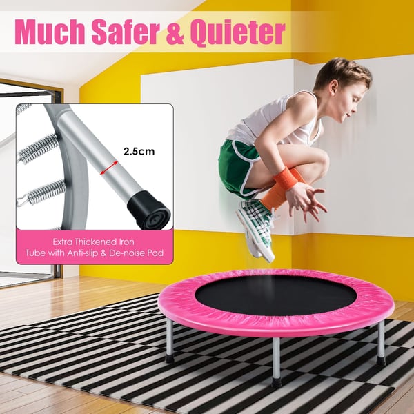 Lille sammenklappelig trampolin, 38"x7.5", pink