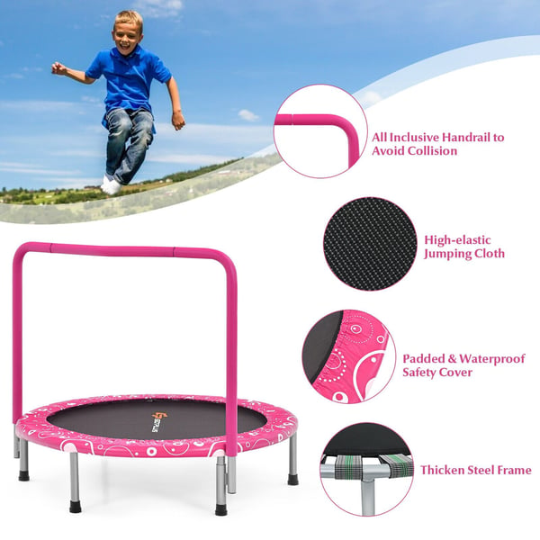 Børne trampolin, 92x80.5 cm, Pink