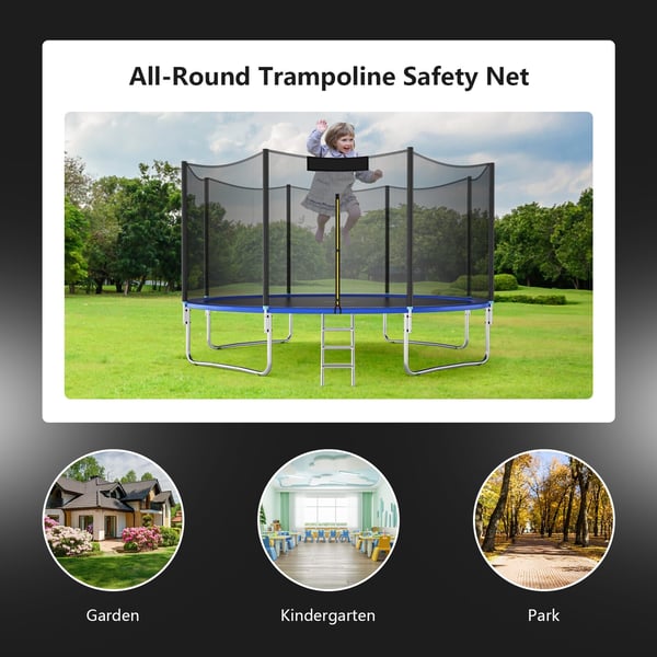 Trampolin Sikkerhedsnet, 305 cm, Sort