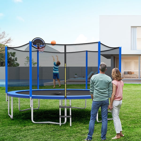 Ulkoilma trampoliini, 488 cm x 488 cm x 274 cm
