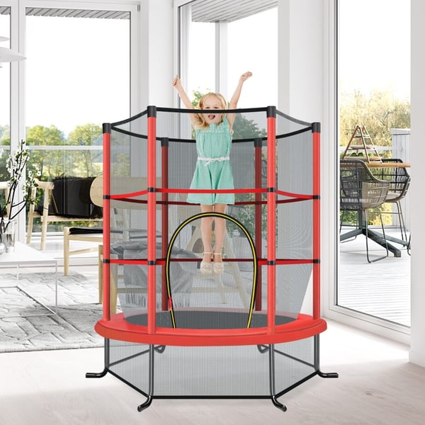 Puutarha trampoliini, 165x165x165 cm, punainen Puutarha trampoliini, 165x165x165 cm, punainen