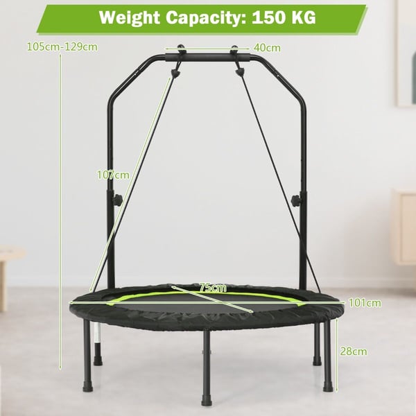 Taitettava trampoliini, 101x101x105-129 cm, Sininen