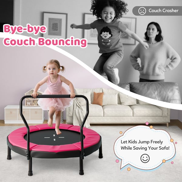 Børnenes fitness trampolin, 102x77 cm, Pink