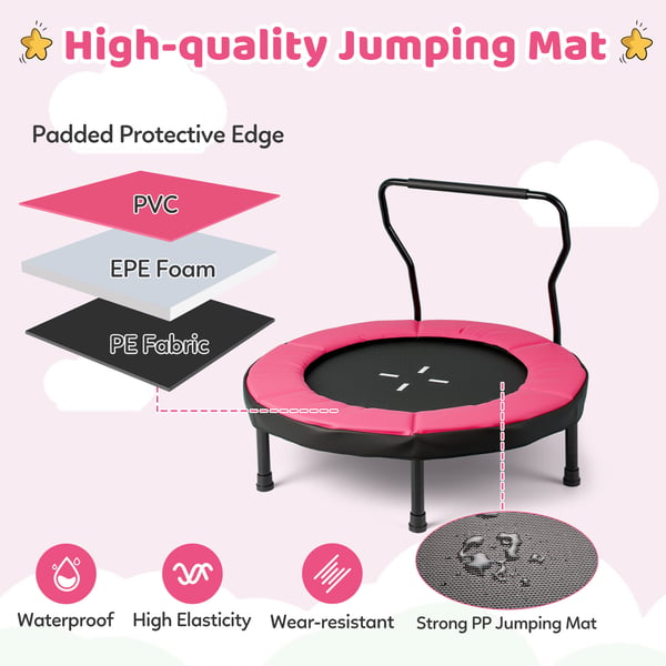 Børnenes fitness trampolin, 102x77 cm, Pink