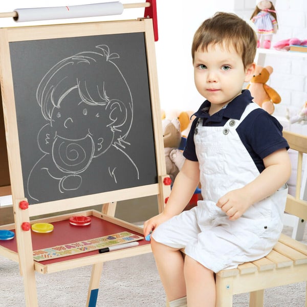 Børns kunst staffeli, 60×55×112 cm/46,5/49, Multifarvet
