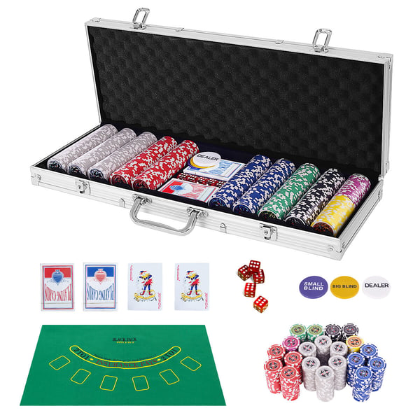Pokerisiru setti, 56x21x6.5 cm, Musta/Hopea
