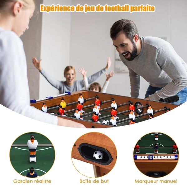 Bordfodbold, 33x36x109 cm, Naturfarvet