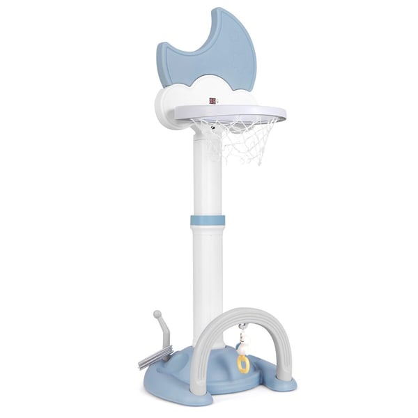 Børns Basketballkurv, 56x50x114-152 cm, Blå